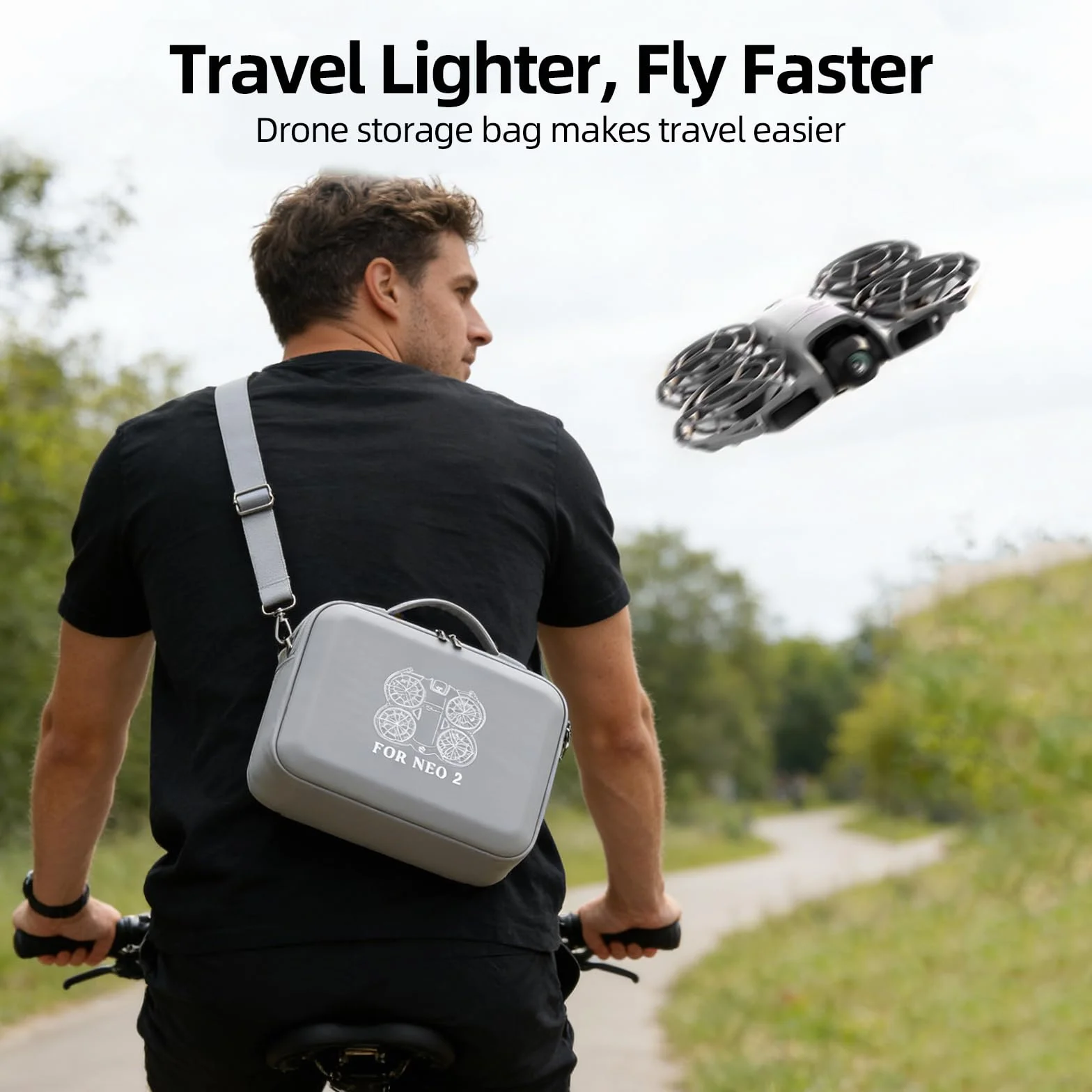 Sac DJI Neo2 Drone, Sac de Transport pour DJI Neo2 No RC Portable Fly More Combo Sac Rangement Drone de Voyage avec Sangle de Transport, Gris