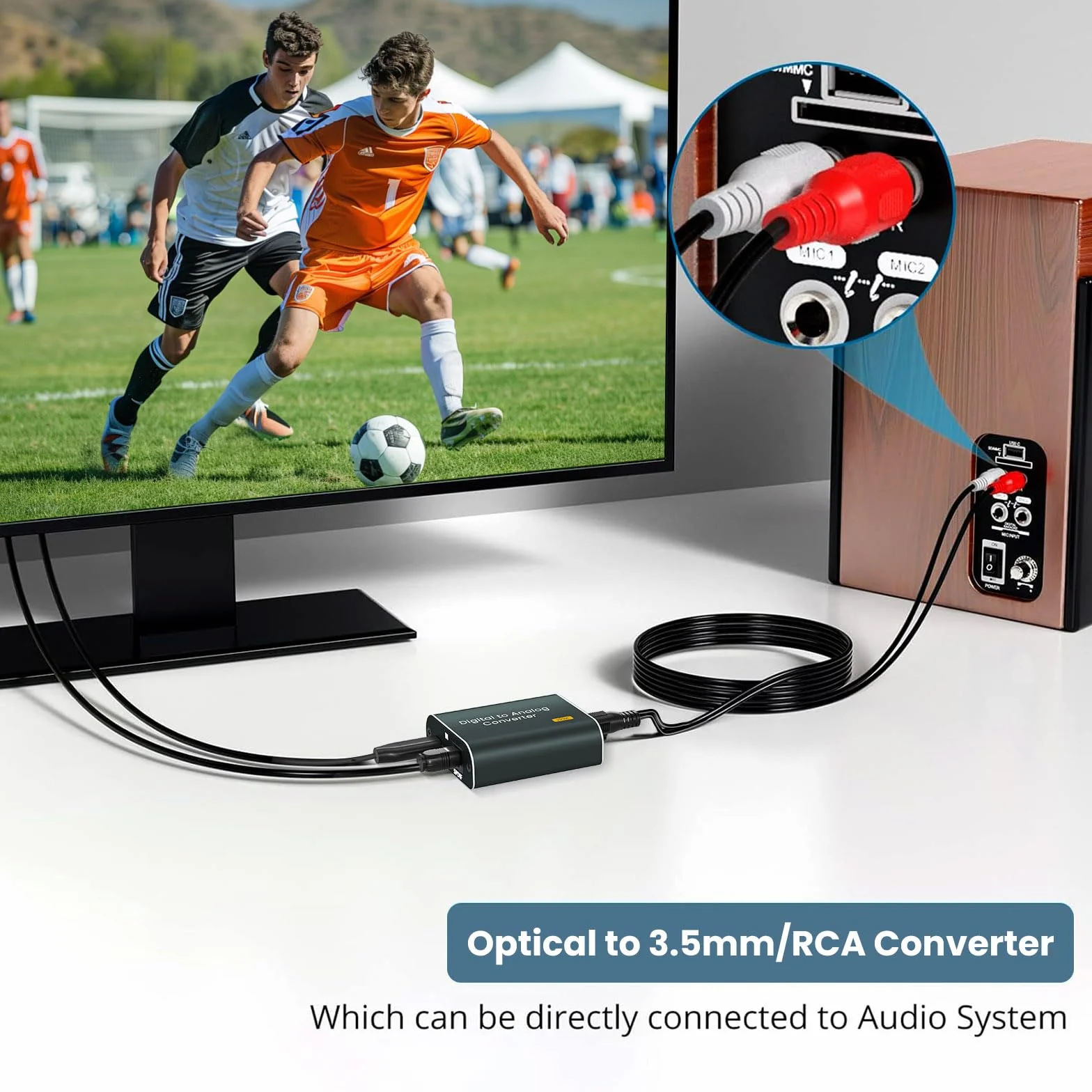 Adaptateur Optique Jack DAC Audio Convertisseur 192kHz Optique Numérique vers Analogique 3,5 mm AUX SPDIF