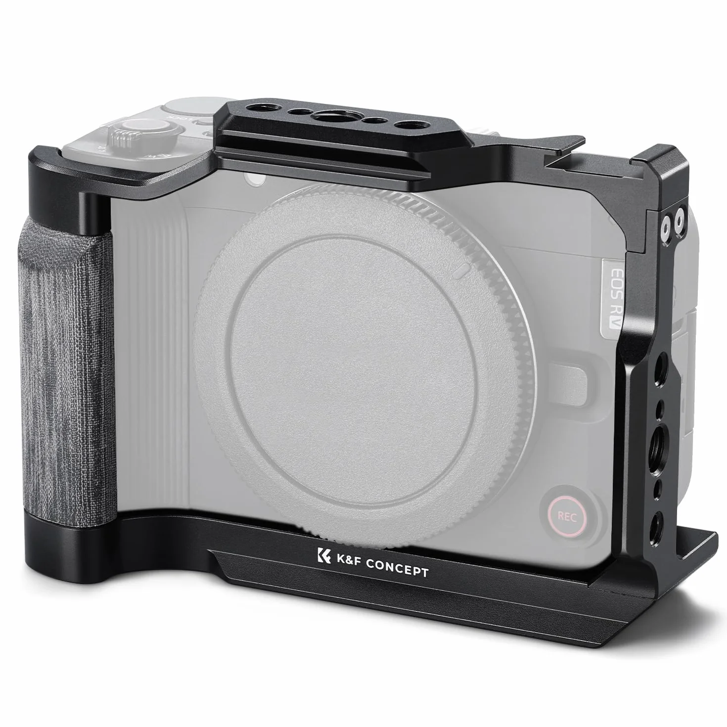 K&F CONCEPT Cage Compatible Canon R50V Aluminium Léger 180g Cold Shoe 1/4" 3/8" Arca