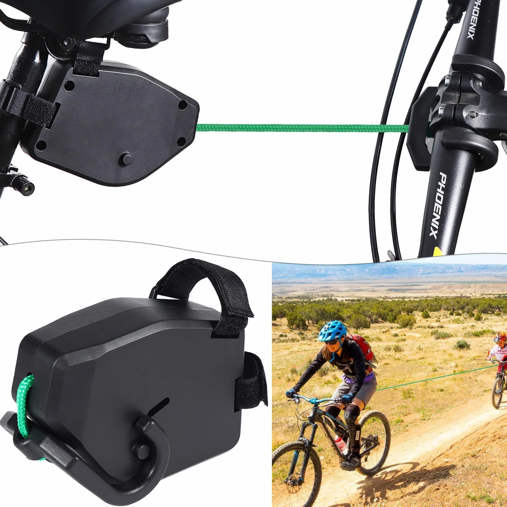 Sangles de Remorquage Rétractable 2,5 m 225 kg pour Vélo