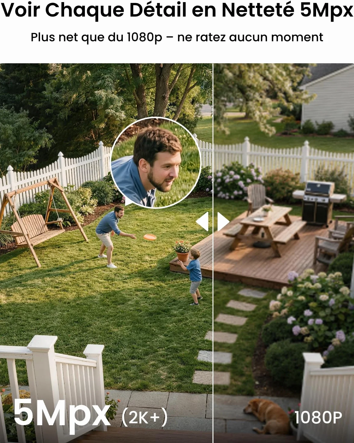 Reolink 5MP Caméra de Surveillance Extérieure WiFi, Caméra IP WiFi 2,4GHz/5GHz, Détection de Personne/Véhicule/Animal, Vision Nocturne Etanche IP67, Fente pour Carte microSD, Time-Lapse, RLC-510WA