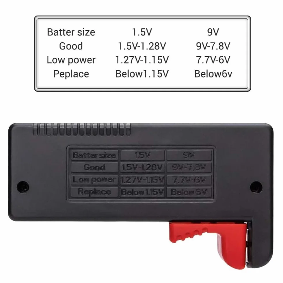 Testeur de Piles Universel BT-168D Numérique pour AA AAA C 9V Bouton