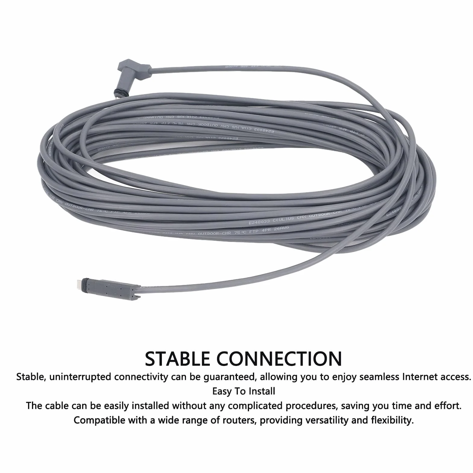 Kit Internet Starlink Câble de Remplacement Satellite 30 Pieds pour Satellite Rectangulaire Starlink V2, Extension de Câble Starlink pour Fil Starlink V2