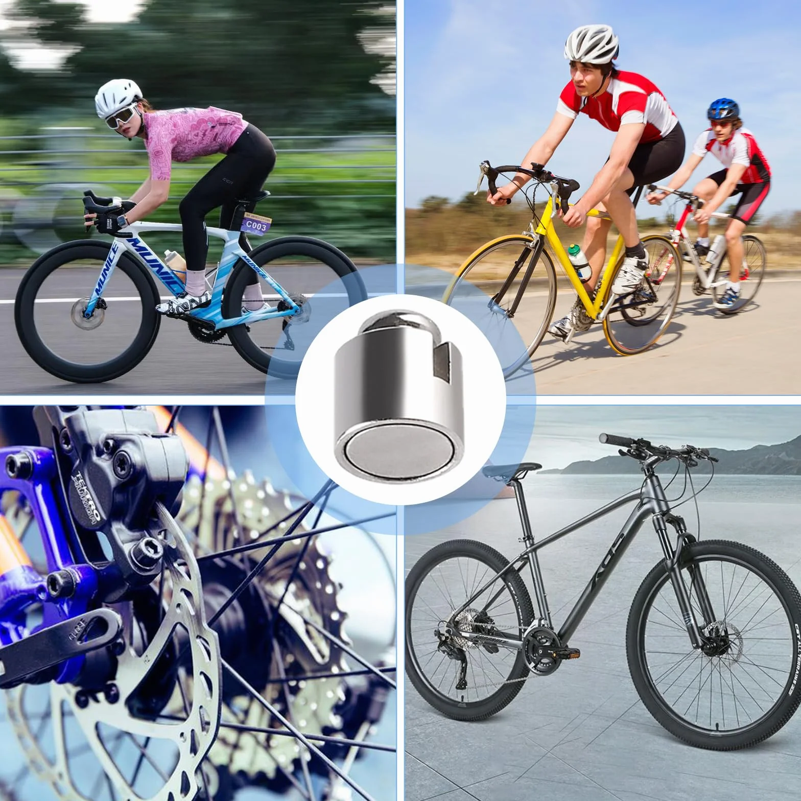 Aimants de Rechange Argent pour Rayons 2 Pièces, Compatible Yamaha, Accessoire Vélos Électriques VTT Pedelec
