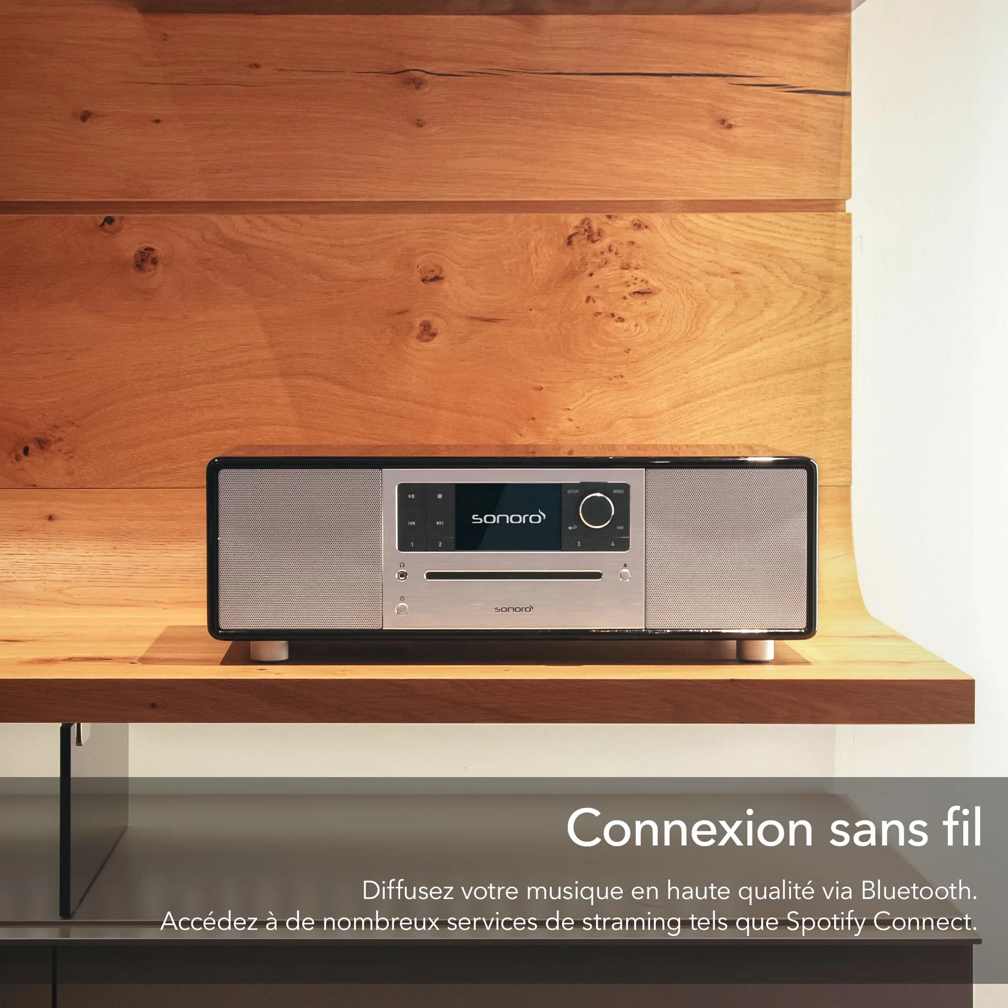 Sonoro Prestige - Système stéréo compact avec lecteur CD, Bluetooth et radio Internet (FM, WLAN, DAB Plus, Spotify, Deezer), couleur : graphite mat