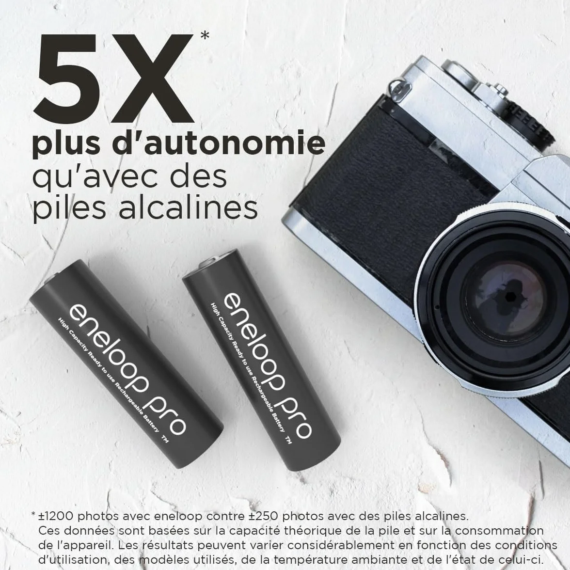 Piles eneloop Pro Ni-MH AA Mignon Rechargeables 4 pièces
