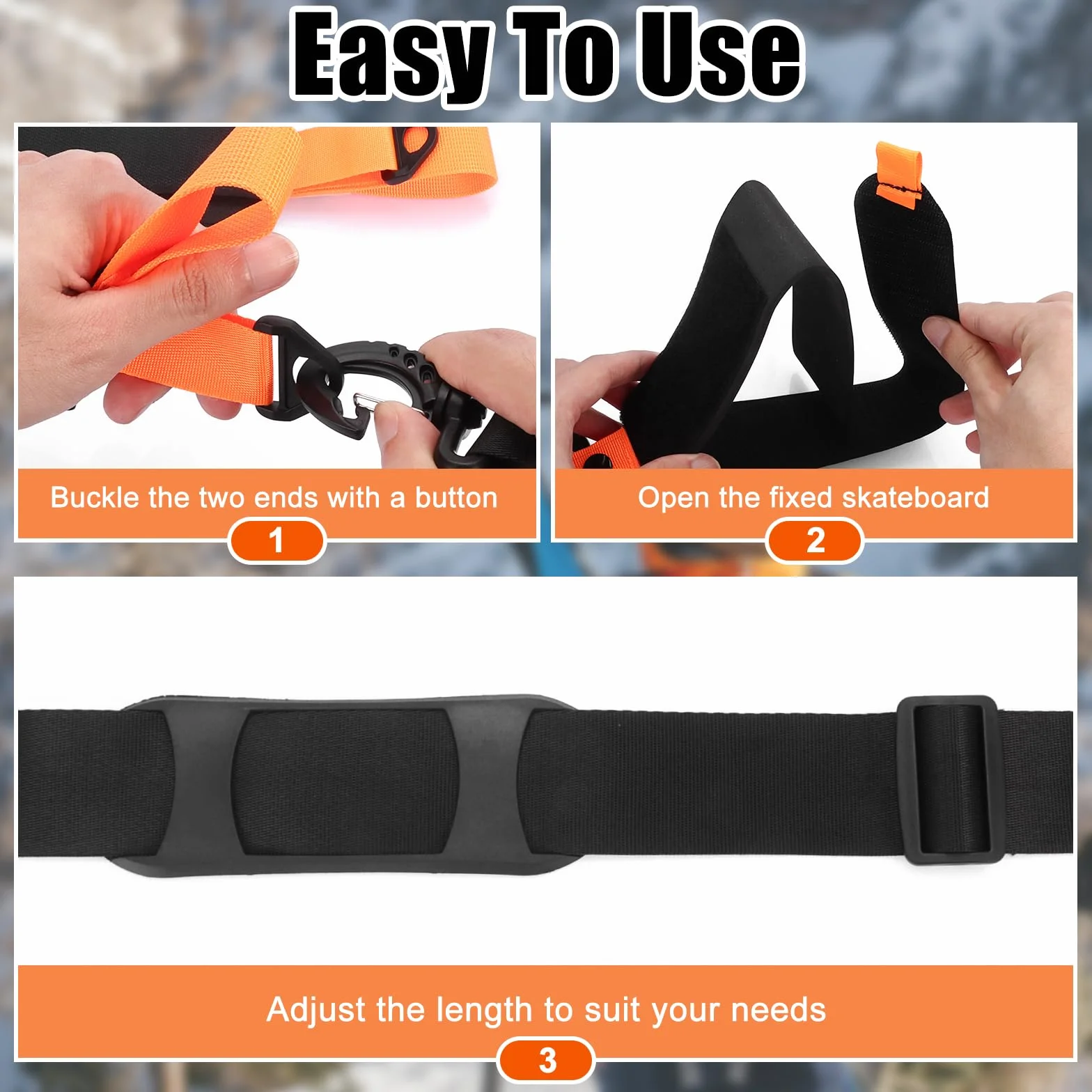 Sangles de Ski Réglables Draupnir avec Bandoulière Rembourrée pour Transport des Skis et Bâtons