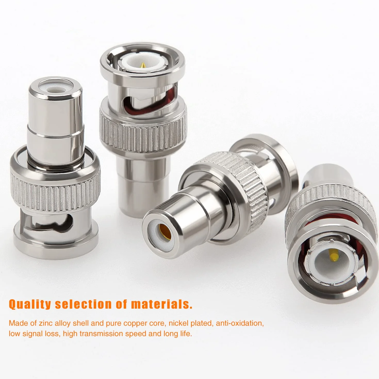 10 Pièces Adaptateur BNC Mâle à RCA Femelle, Connecteur Coupleur Coaxial pour CCTV Caméra