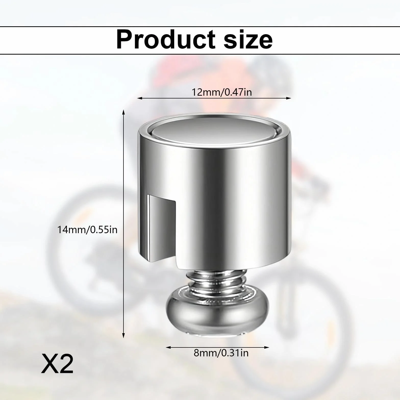 Capteur de Vitesse de Roue 2 Pièces, Aimant Néodyme Fer Bore 12mm pour E-Bike