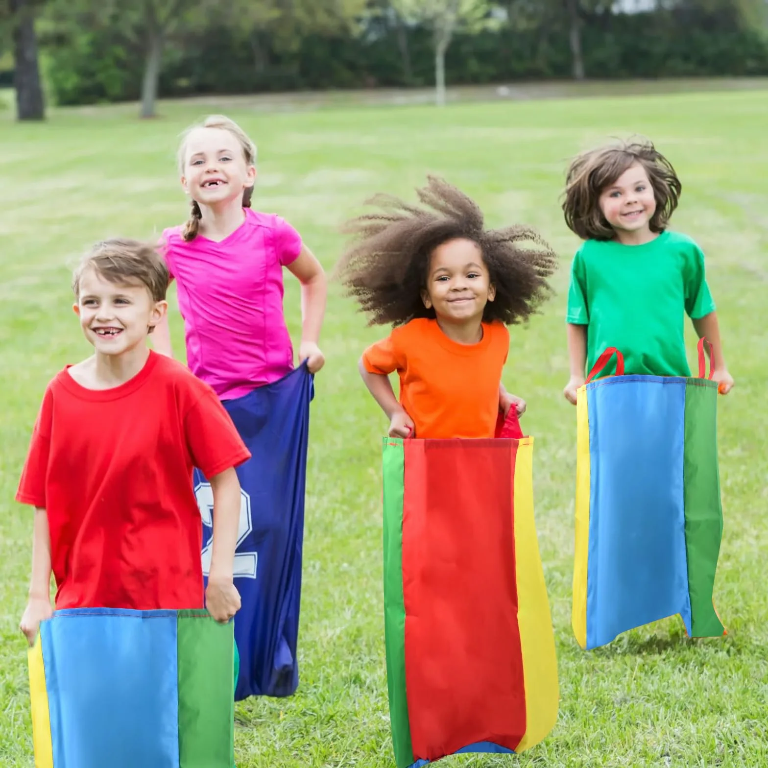 Sac à Pommes de Terre pour Enfants et Adultes, Sacs de Saut Colorés, Course de Sac pour Fête
