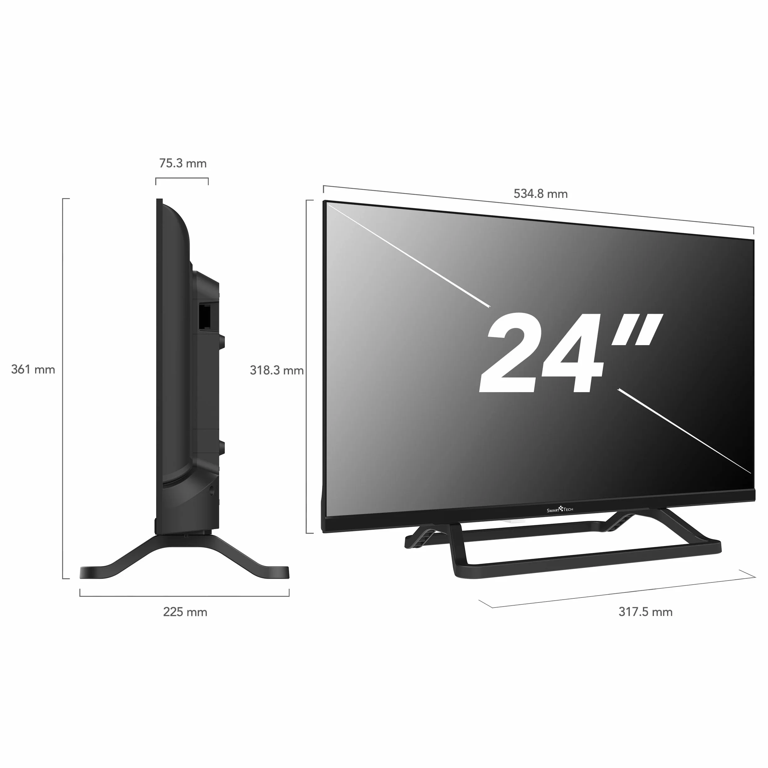 Smart Tech TV LED HD 24' (60 cm) Smart TV Web OS-24HW01V3- Netflix, Prime Video, Youtube 3xHDMI - 2xUSB -Dolby Audio