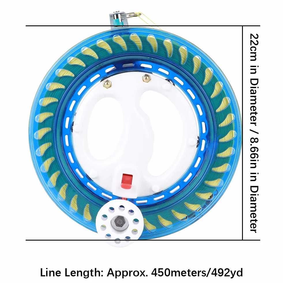 Moulinet de pêche en eau salée ABS MAGT 450 m résistant à la corrosion Enrouleur de ligne de cerf-volant (bleu)