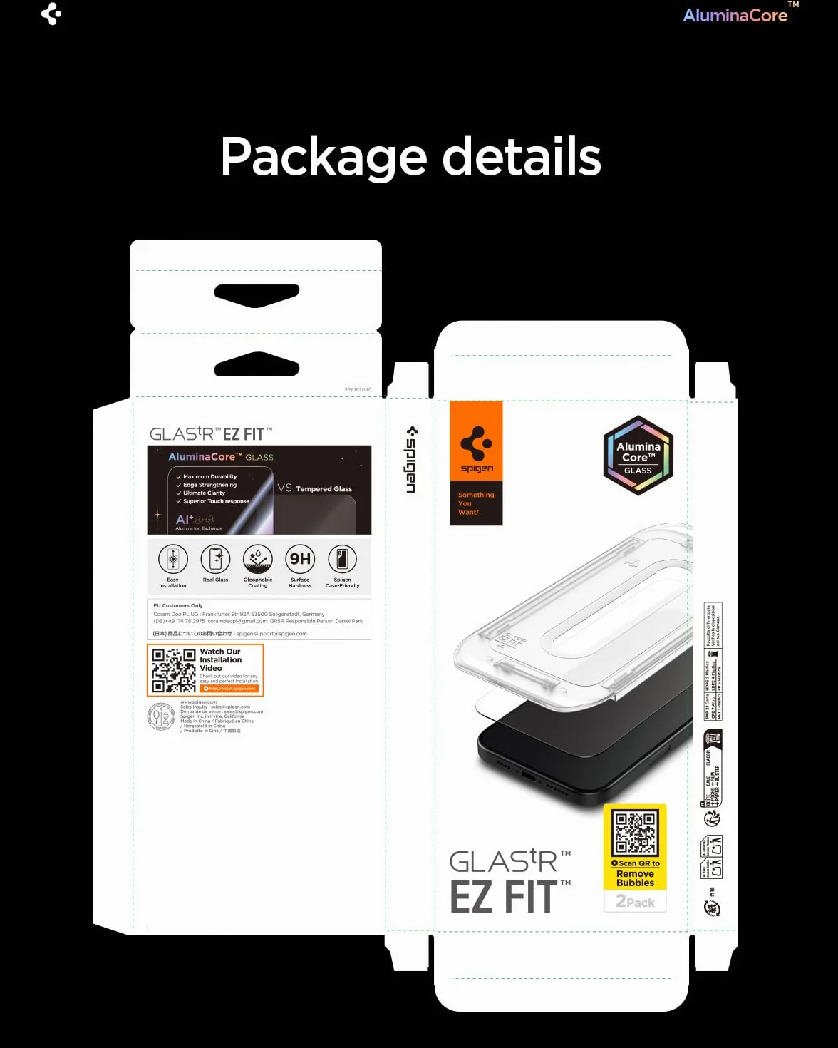 Spigen Glas.tR EZ Fit Verre Trempé pour iPhone 17, iPhone 17 Pro, iPhone 16 Pro, 2 Pièces, Installation Facile, Dureté 9H, Résistant aux Rayures, Protection écran