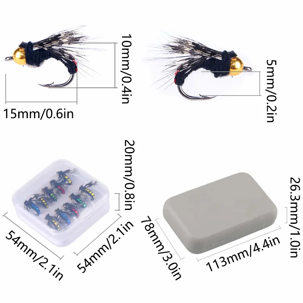 Leurres pour truite lot de 10 - Imitation insectes appâts bioniques eau douce