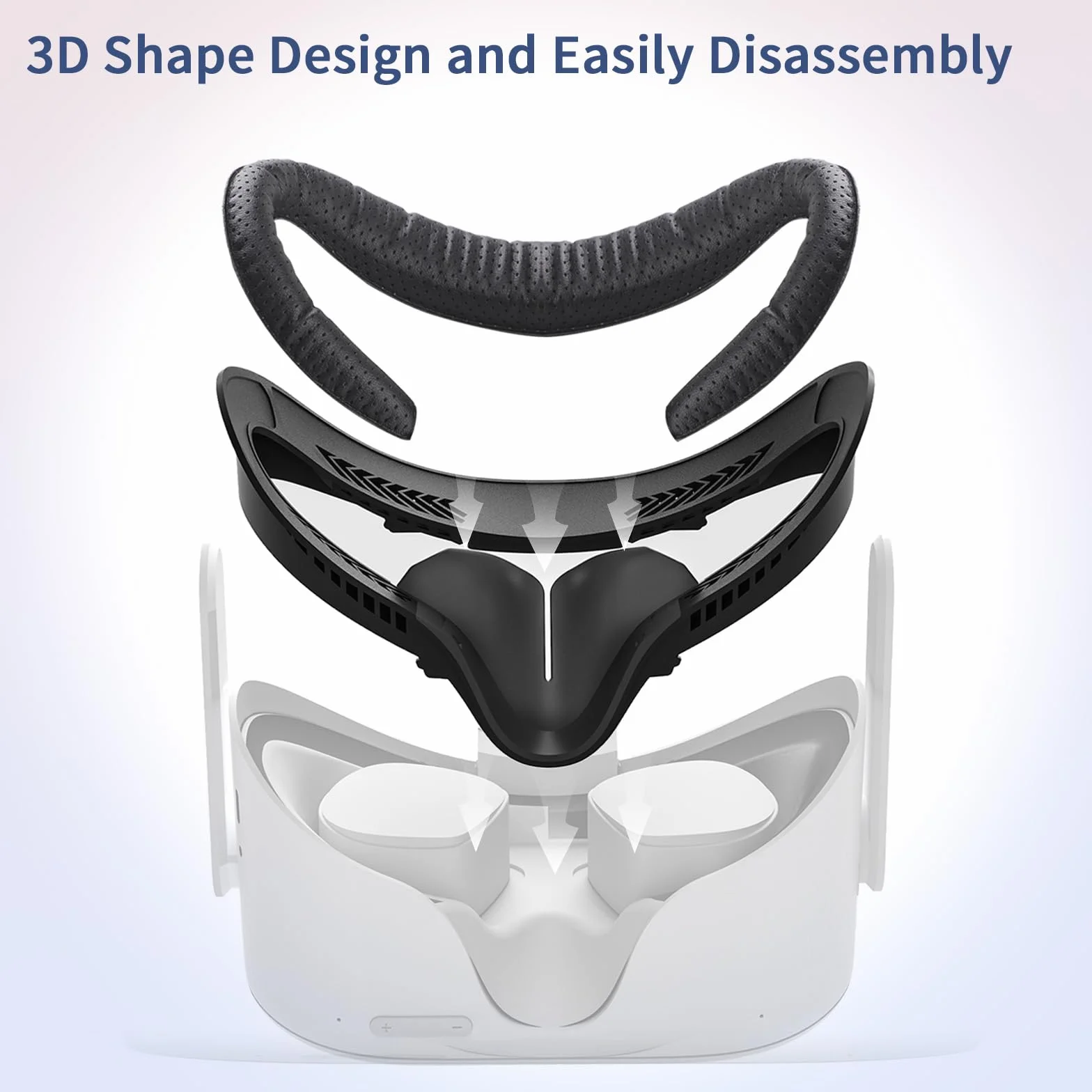 Coussin facial VR Oculus Quest 2 interface couverture rechange Meta Quest 2 cuir trous respirants