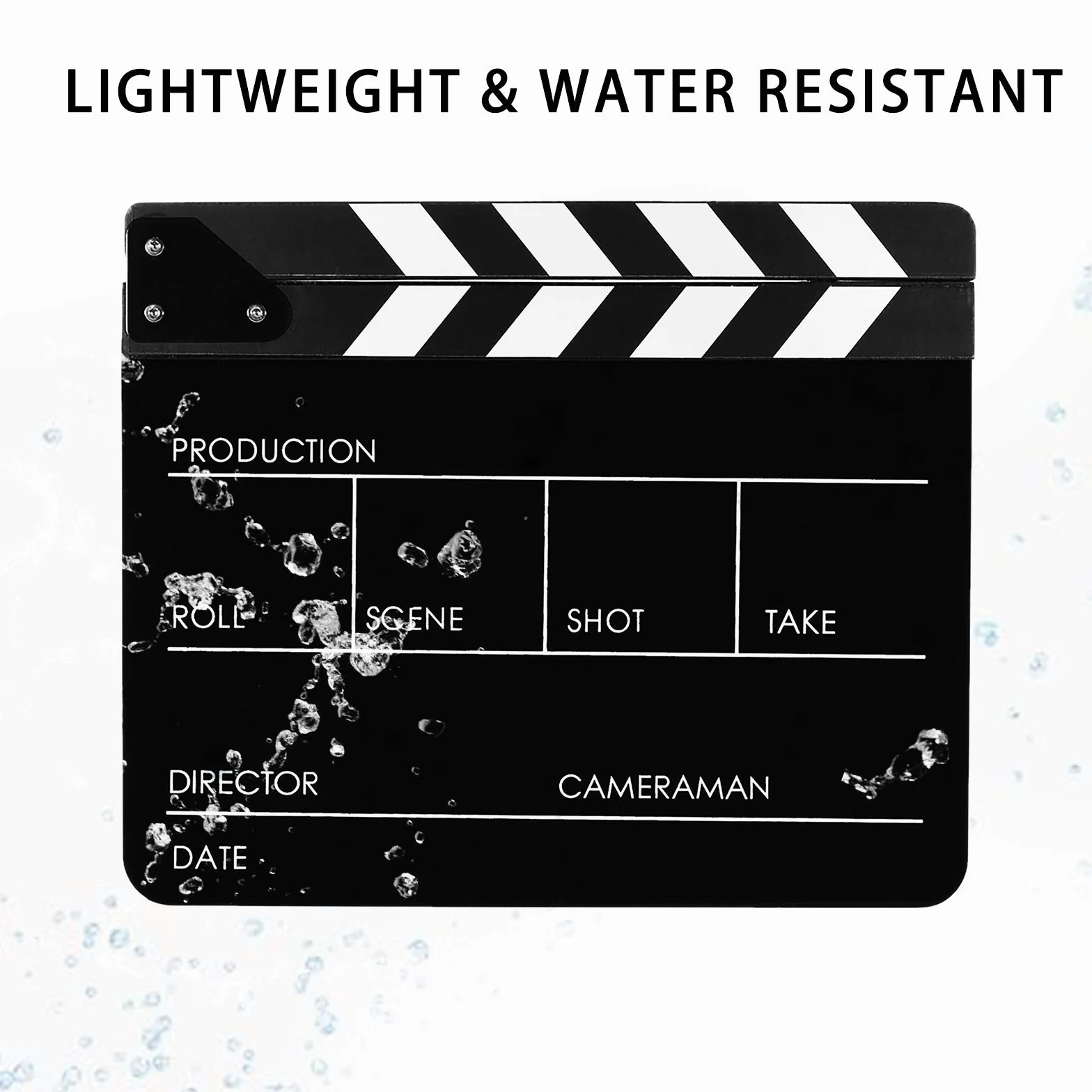 Acrylique Noir Clap Cinéma Film Action Scène Clapper Board Ardoise 30x24cm, Scènes D'action Cut Clapper Ardoise avec Perche pour Production Vidéo