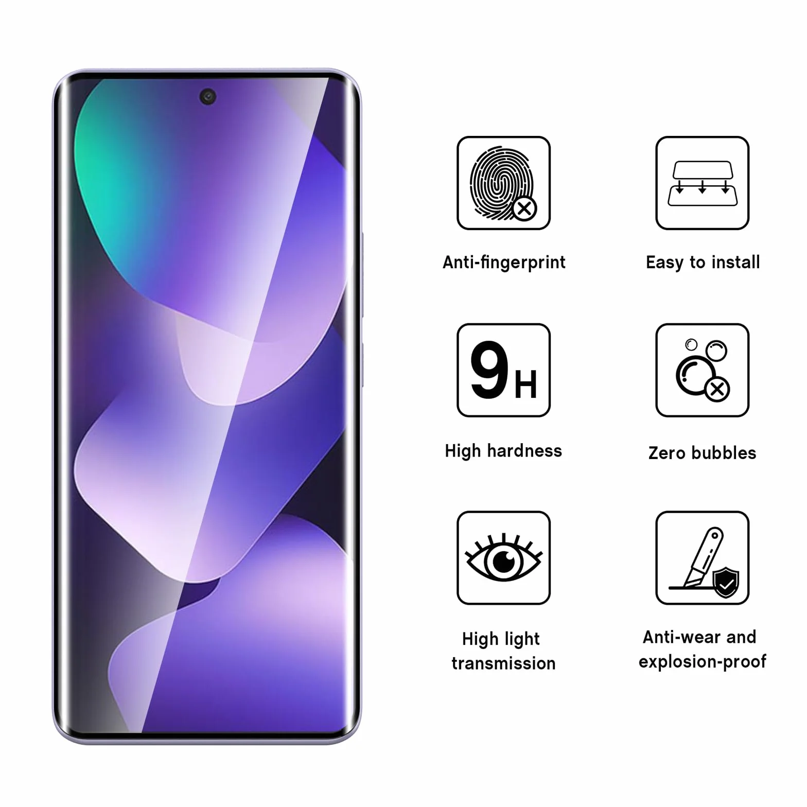 WFTE [Lot de 2 Verre Trempé pour Xiaomi Redmi Note 15 5G/4G, 3D Couverture Complète Film de Protection D'écran avec Haute Transparence à 99%, Anti-trace Protecteur avec Dureté 9H Glass (Noir)