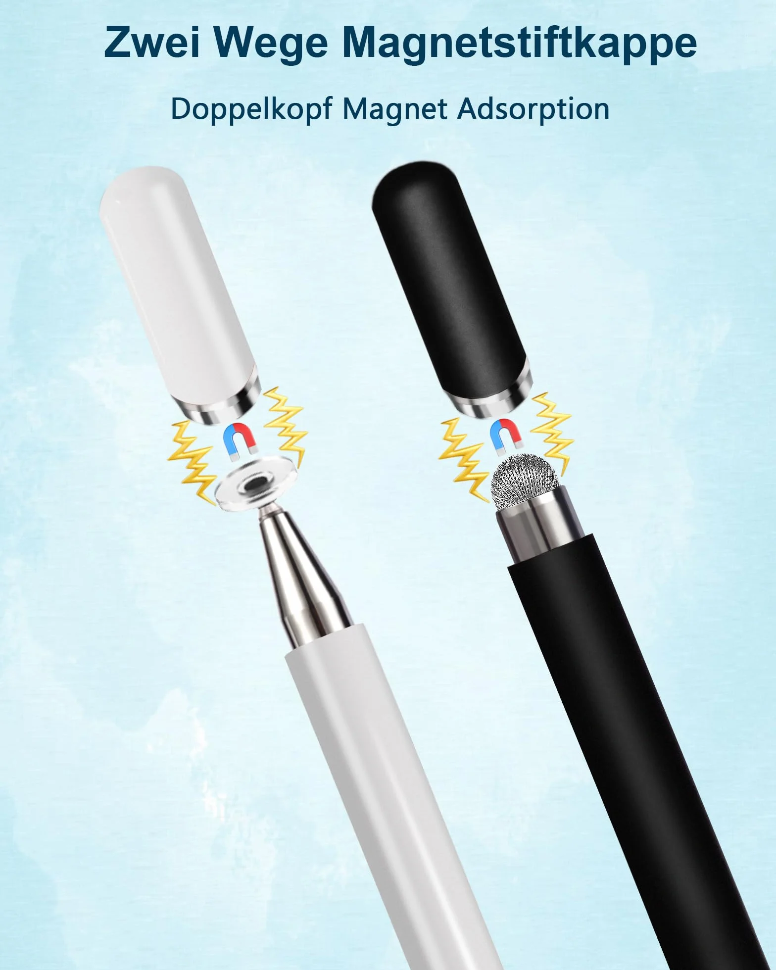 Stylet Universel Haute Précision pour Écrans Tactiles, Compatible Tablettes Smartphones Samsung Galaxy Android (Blanc/Noir)