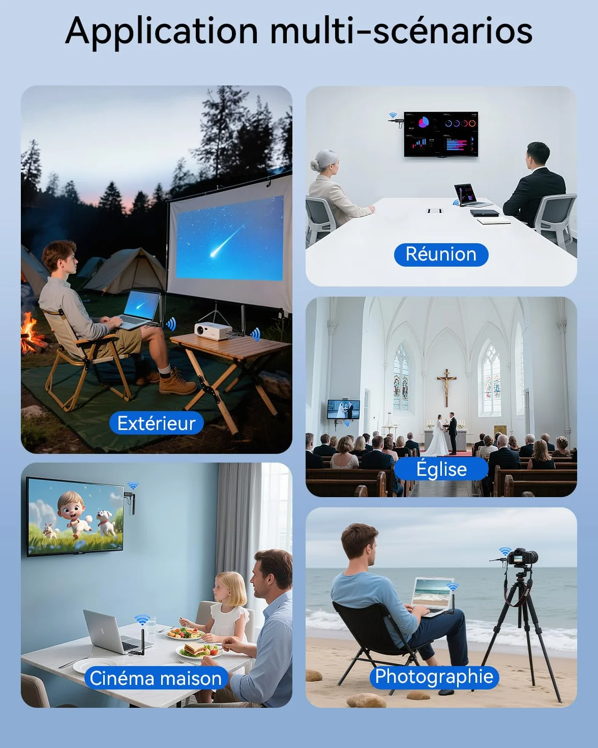 Transmetteur HDMI sans Fil 1080P 400M Diffusion vidéo PC Caméra Box TV vers HDTV Moniteur Projecteur Plug & Play