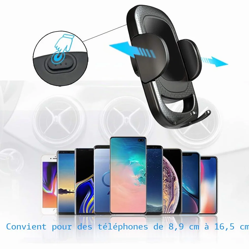 Support Téléphone de Voiture Ronde, Porte Telephone Ronde Voiture à Grille d'aération Facile Installer Stable Rotation 360°
