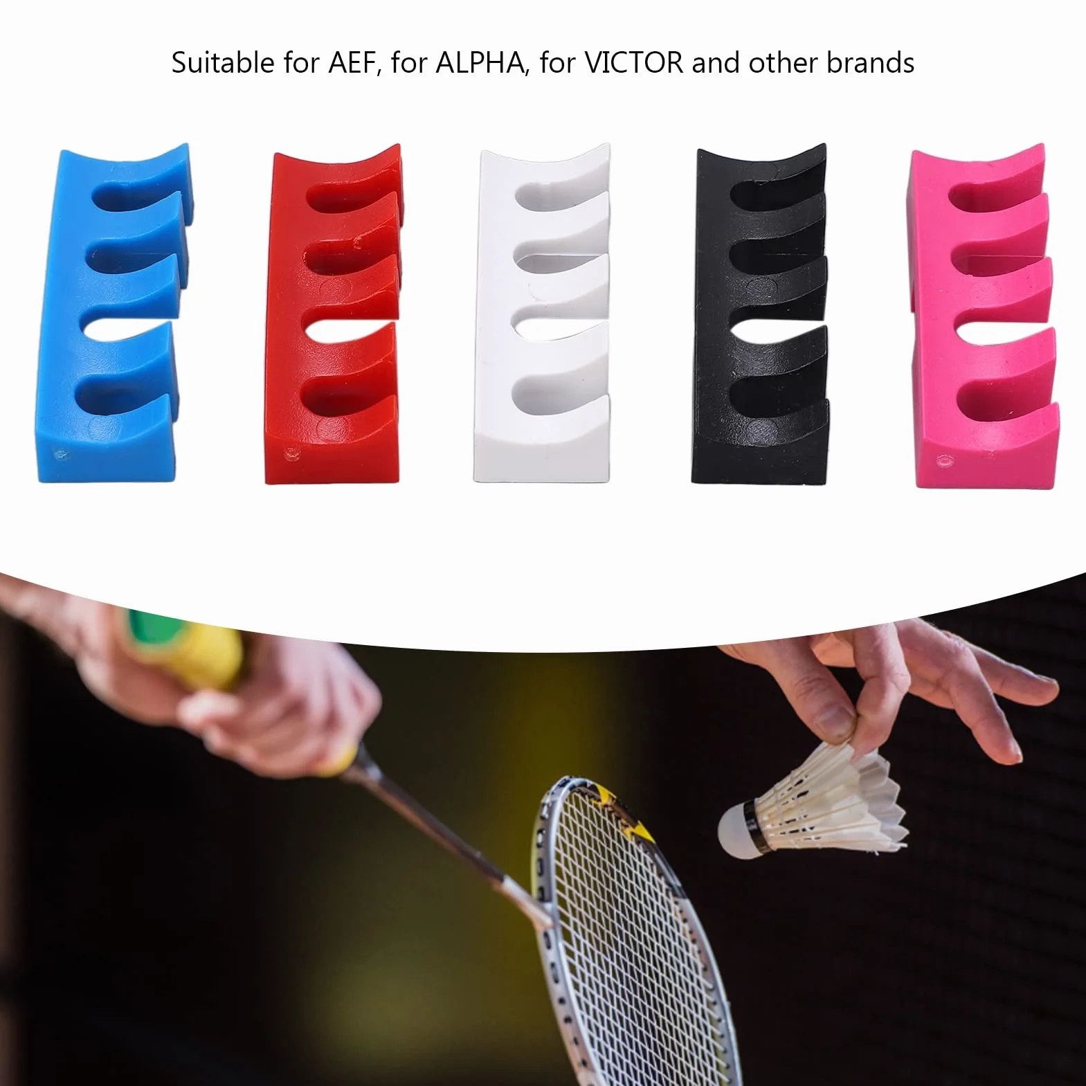 Épandeur de Charge de Raquette de Badminton 5 pièces Adaptateur Protecteur de Chaîne