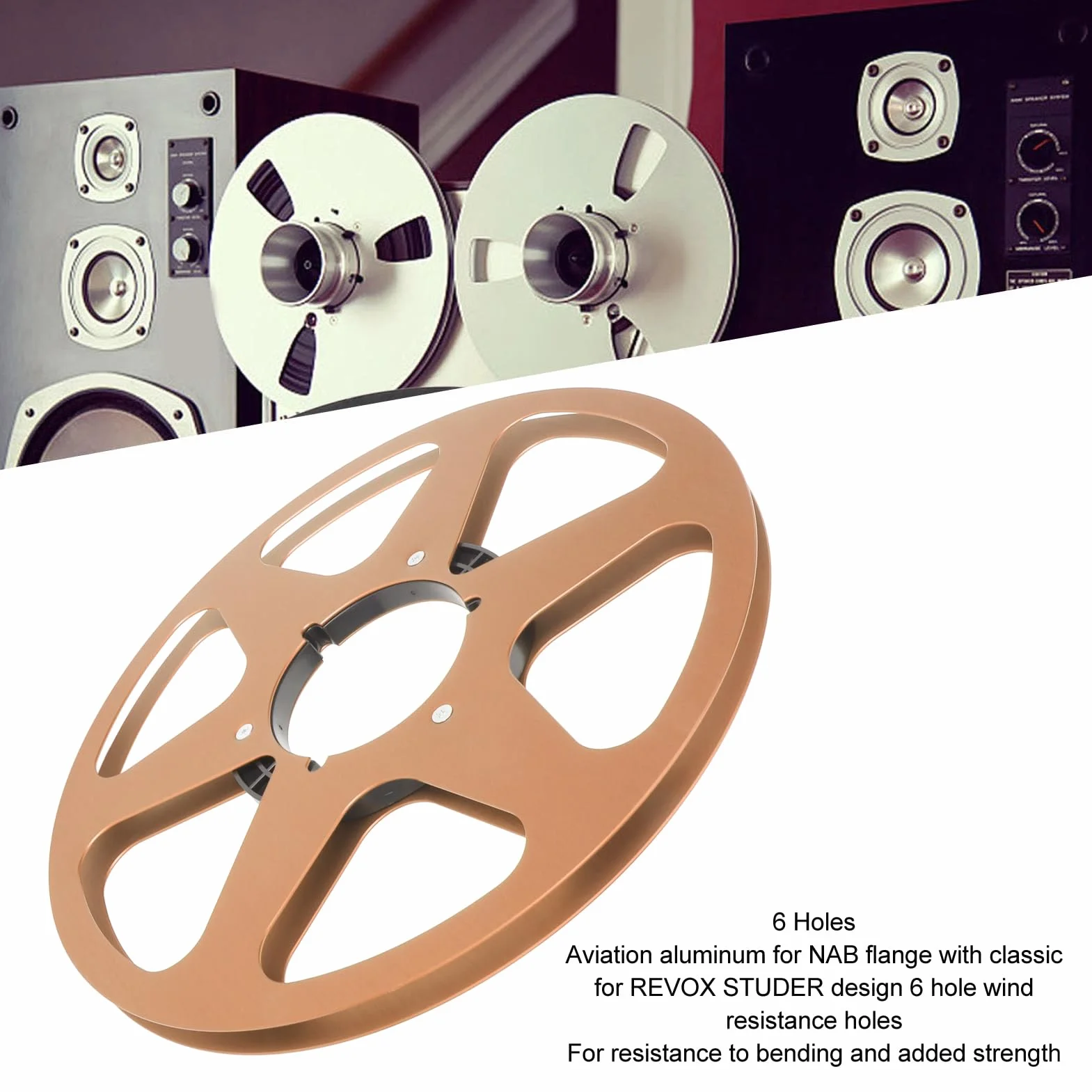 Nab Take Up Reel to Reel Tape, 10.5 Pouces Aluminium Open Reel Audio Accessoire pour Studer