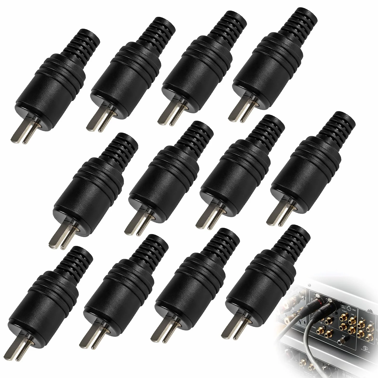 Connecteurs Haut-Parleur DIN 2 Broches à Vis, Fiches Audio HiFi Sans Soudure pour Amplificateur