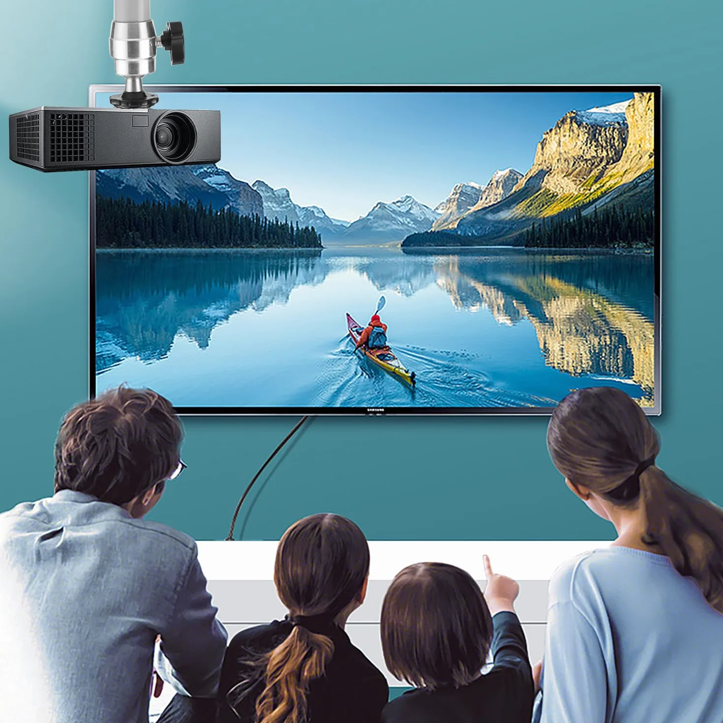 Support de Plafond Videoprojecteur Universel, Rotation 90° 360°, Aluminium