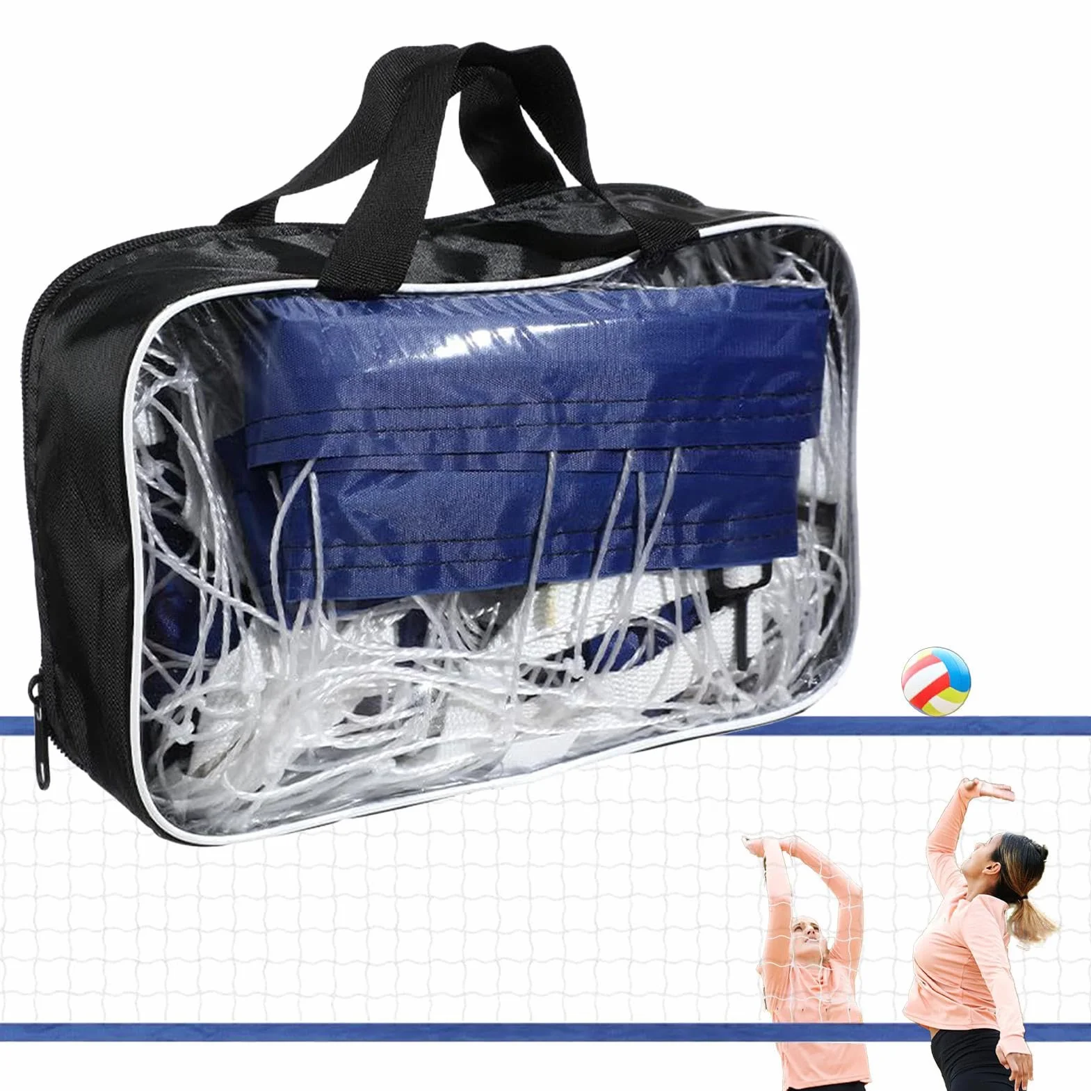 Filet de Volleyball de Piscine 15 x 3 Pieds, Filet de Rechange Portable, Résistant à l'Eau en Nylon, Maille Robuste