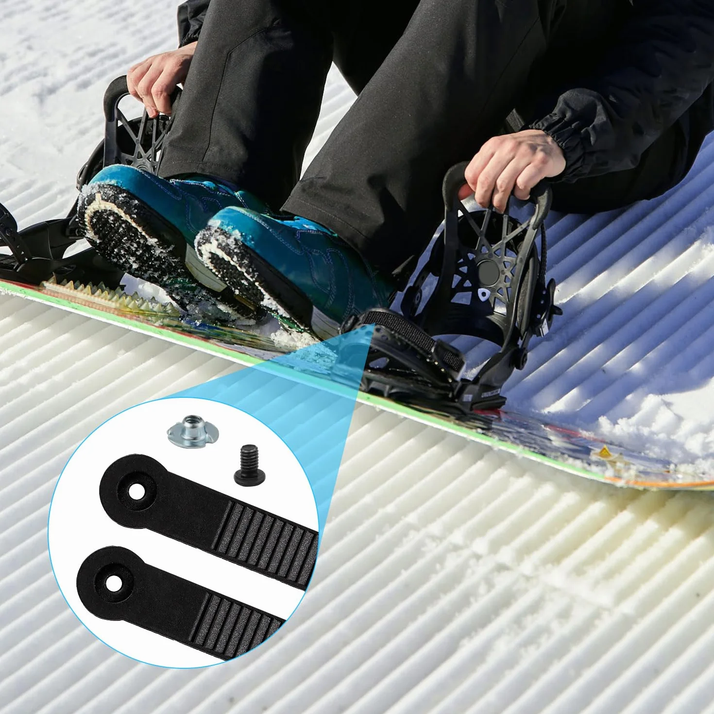 Lot de 8 Attacchi Snowboard, Sangles d'Échelle de Remplacement pour Fixations