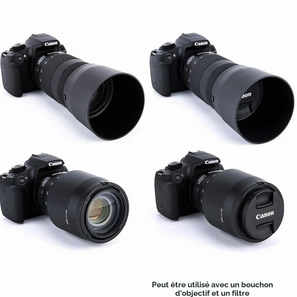 JJC Pare-Soleil avec Filtre UV 67 mm pour Objectif Canon EF 70-300 mm F4-5.6 is II/RF 100-400 mm F5.6-8 is, Remplace Le Pare-Soleil Canon ET-74B