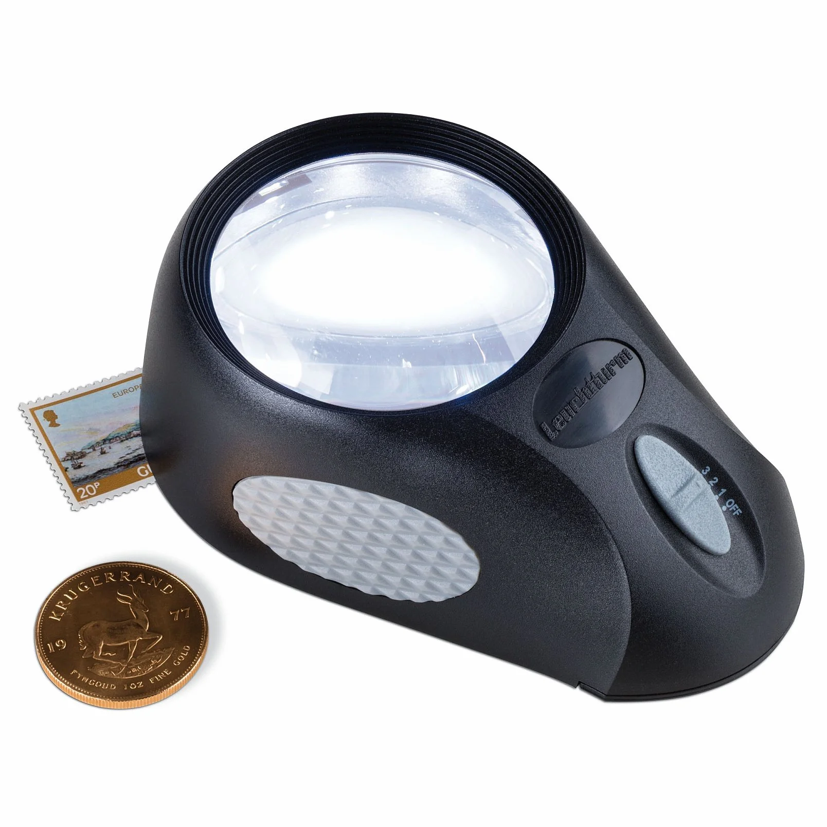'Loupe"hublot avec grossissement x 5, 6 LED, 3 niveaux de luminosité