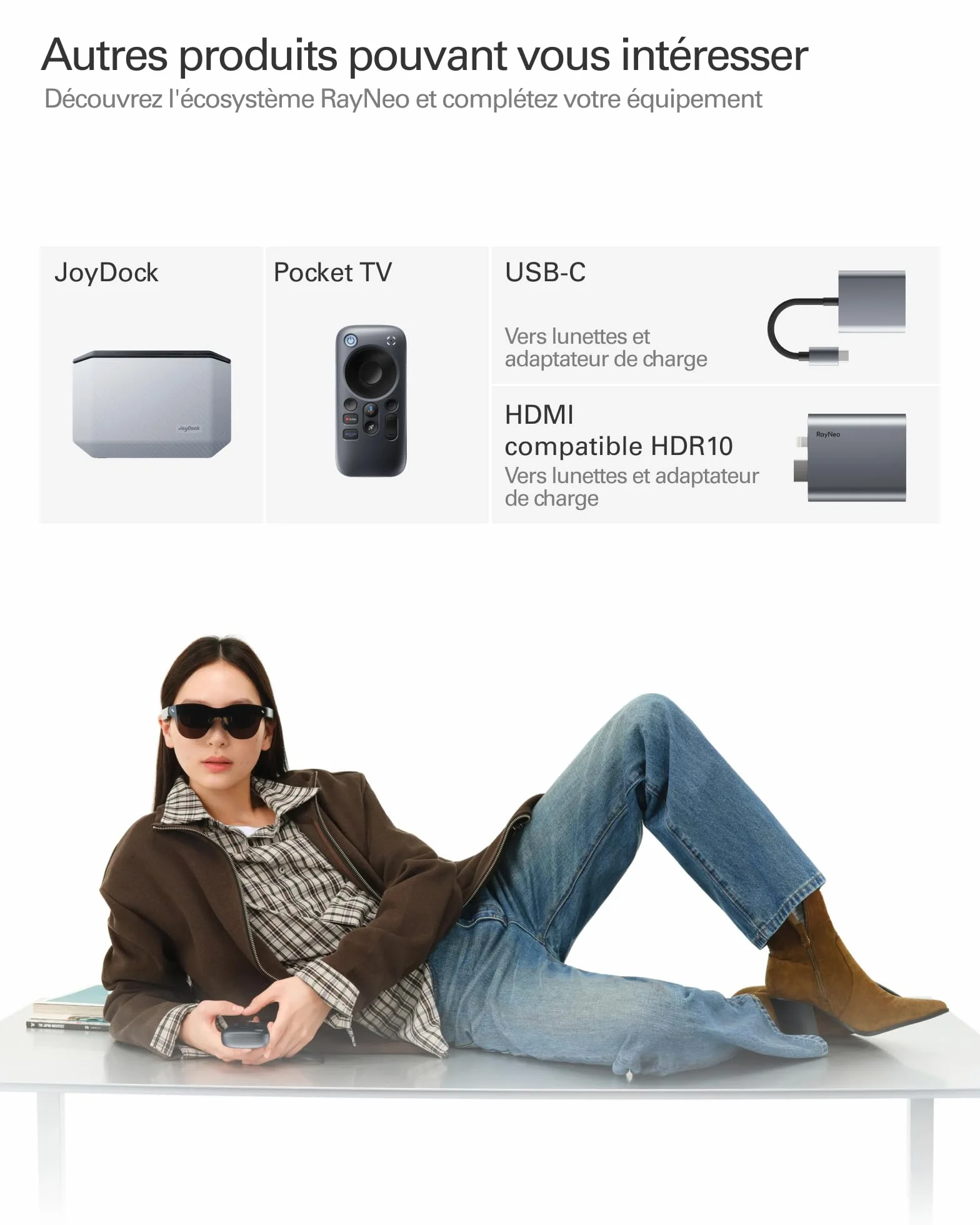 RayNeo Air 4 Pro Lunettes AR/XR, Écran HDR10, Puce Vision 4000, Cinéma Virtuel 201 Pouces, Audio par Bang & Olufsen, Lunettes 3D Films & Jeux pour iPhone 17,16,15/Android/Switch 2/Mac/Steam Deck/PS4/5