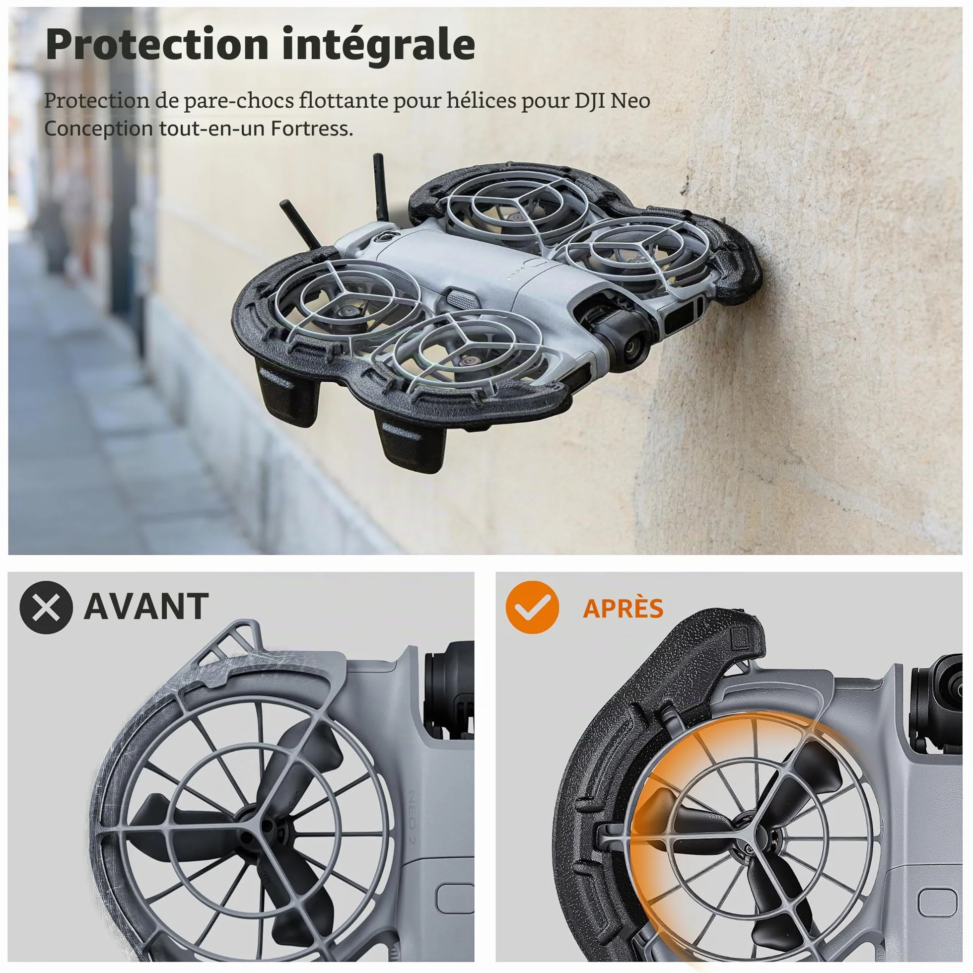 STARTRC Protège-hélice Neo 2 - Protection d'hélice EVA pour DJI Neo 2 - Couvercle d'augmentation de la hauteur pour DJI Neo 2 drone (noir)