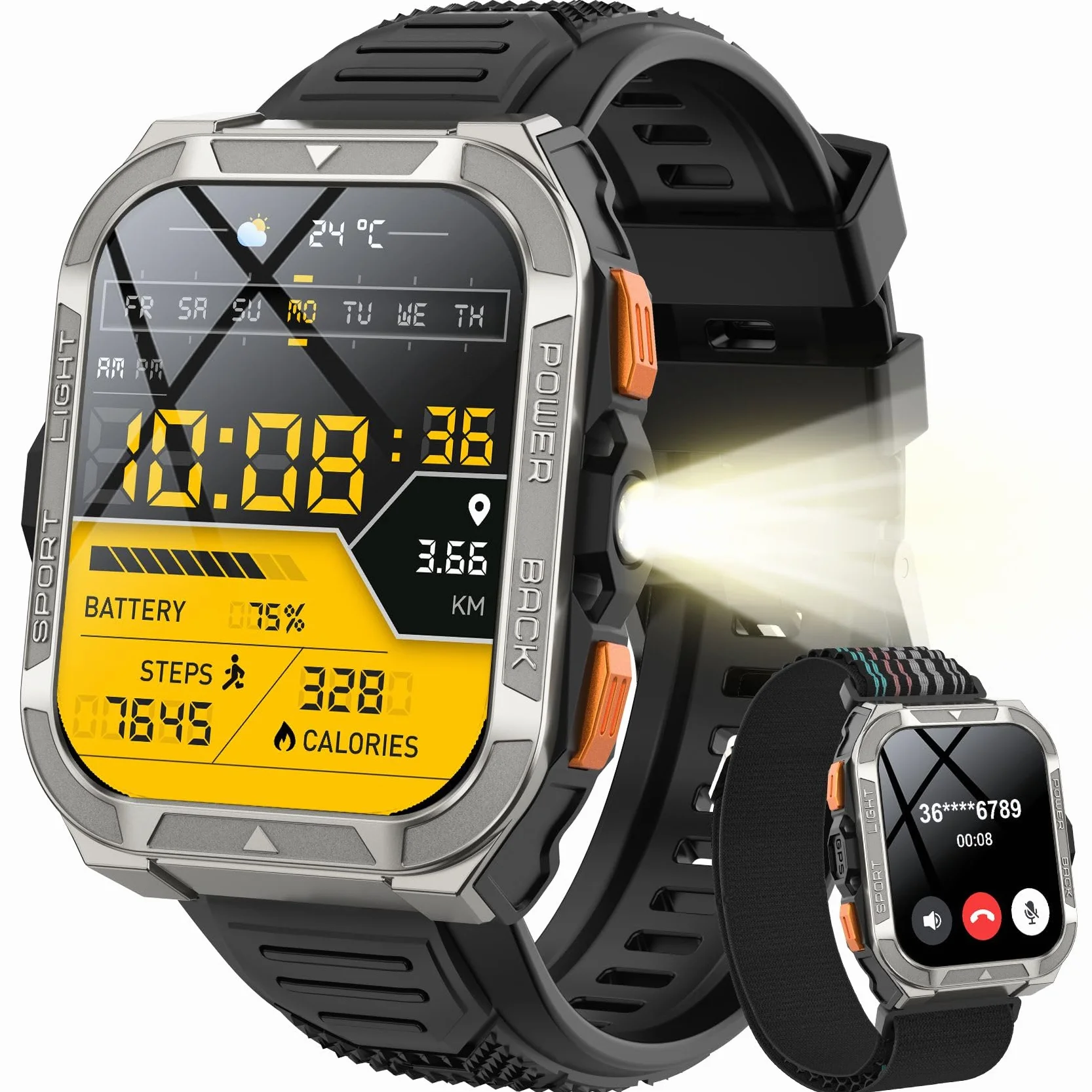 Blackview Montre Connectée Homme avec GPS Intégré, Montre Connectée Appel Bluetoot 900 mAh Batterie, Montre Sport avec Podometre,110+ Sportifs,Suivi Santé et Sommeil, Smart Watch pour Android iOS