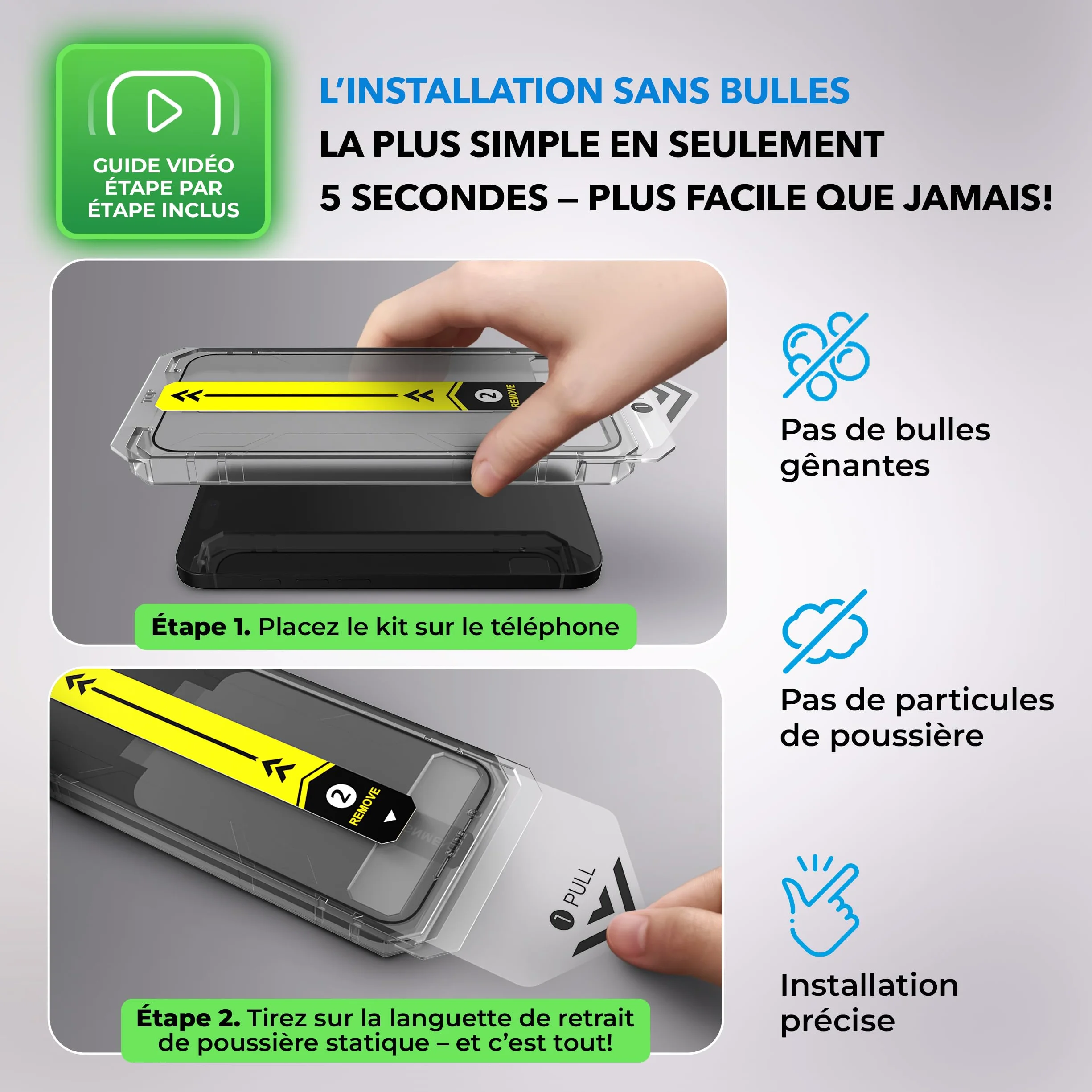 Deppa | Lot de 2 | pour Samsung S25 Ultra (6.9') Verre Trempé avec Kit de pose facile | Anti-Poussière & Anti-Bulles | Résistant aux Chocs | Couverture Complète |