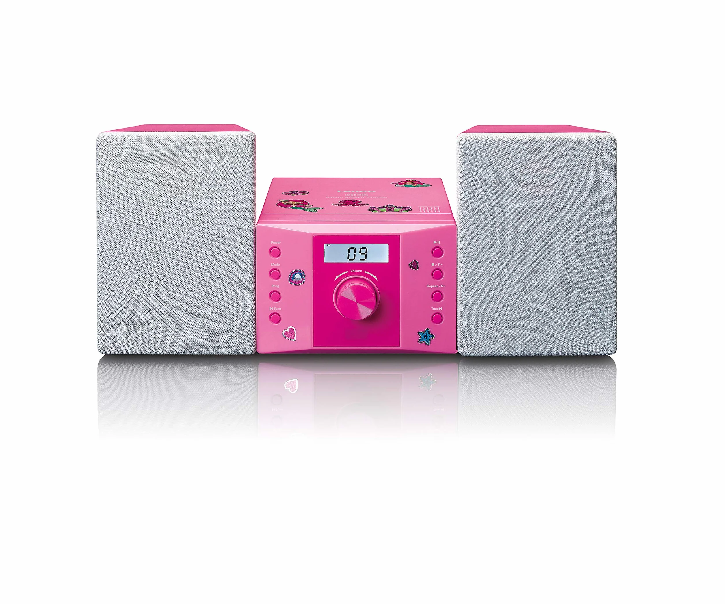 Lenco MC-013 Pink Mini Chaine Hifi CD Lecteur CD Radio FM Rose Gris