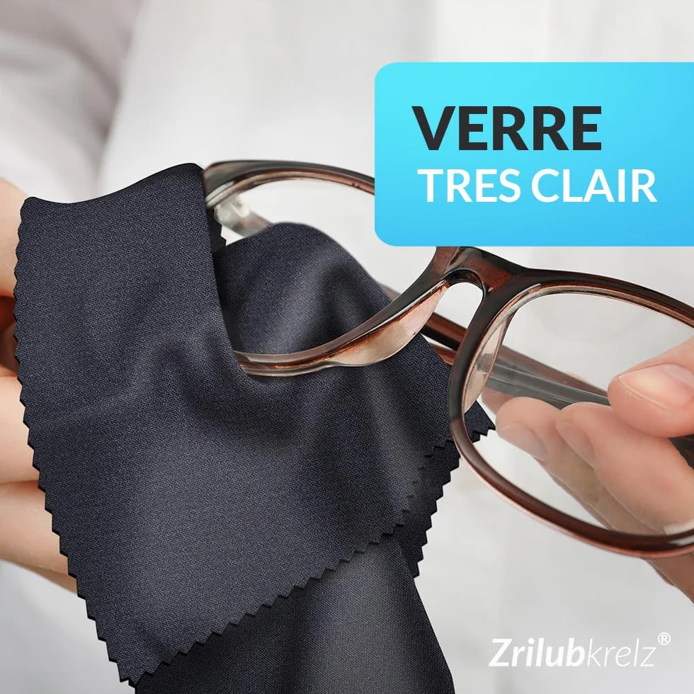 Zrilubkrelz® 8 Chiffons lunettes 20x20 cm – Chiffon microfibre lunettes – Chamoisine lunettes – Extra doux