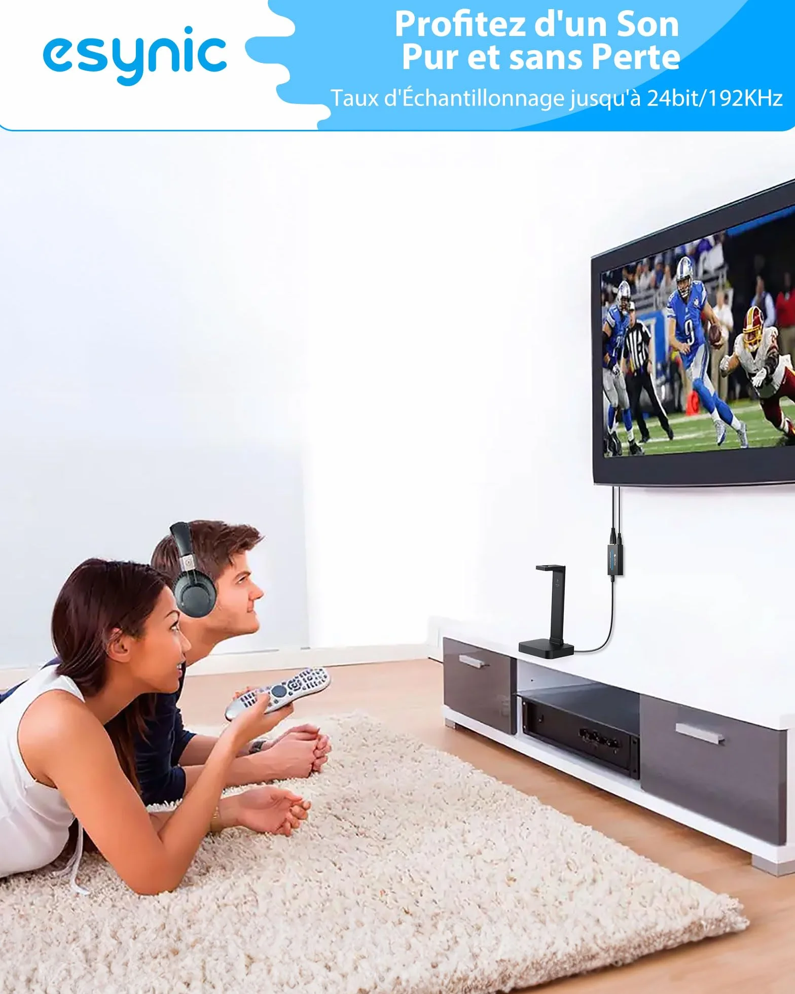 eSynic eARC ARC Audio Extracteur Convertisseur Audio eARC HDMI à Optique Support 24bit/192KHz Format Audio PCM 2,0/Dolby 5,1/DTS 5,1 Adaptateur Arc Hdmi pour HDTV à Barre de Son Casque Home Cinéma