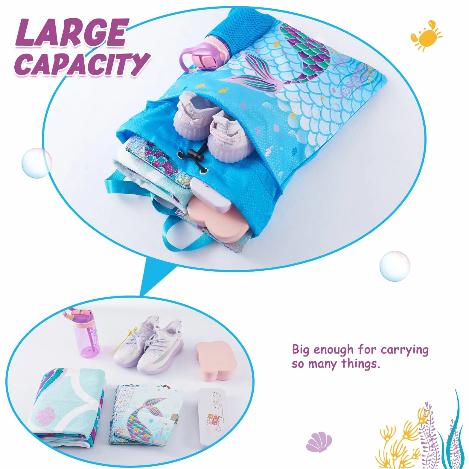 WAWSAM Sac à Dos Cordon Enfant Imperméable Sac de Gym