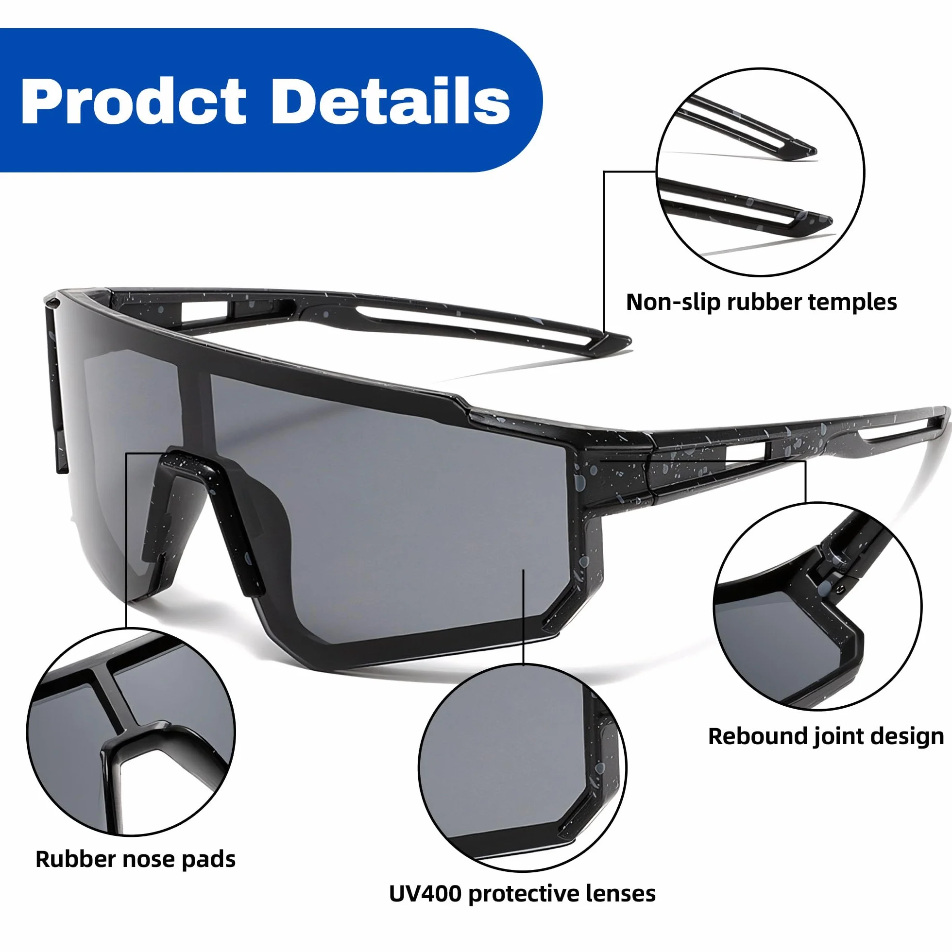 Lunette de Cyclisme Enfant UV400 Protection Moto Course Ski Baseball