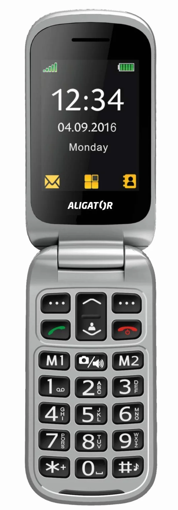 ALIGATOR V650 Téléphone Portable Senior SOS Localisateur Noir