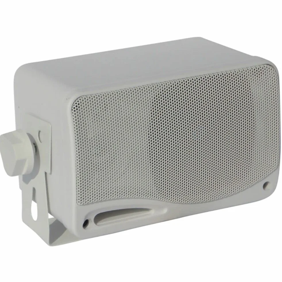 KIT Set pour Pyle PLMR24 2 Enceintes d'écoute universelles, Blanches, étanches, 200 Watts rms et 400 Watts Max, pour Plage, Bar, Restaurant, Bateau, annexe, par Paire + Supports et câbles offerts