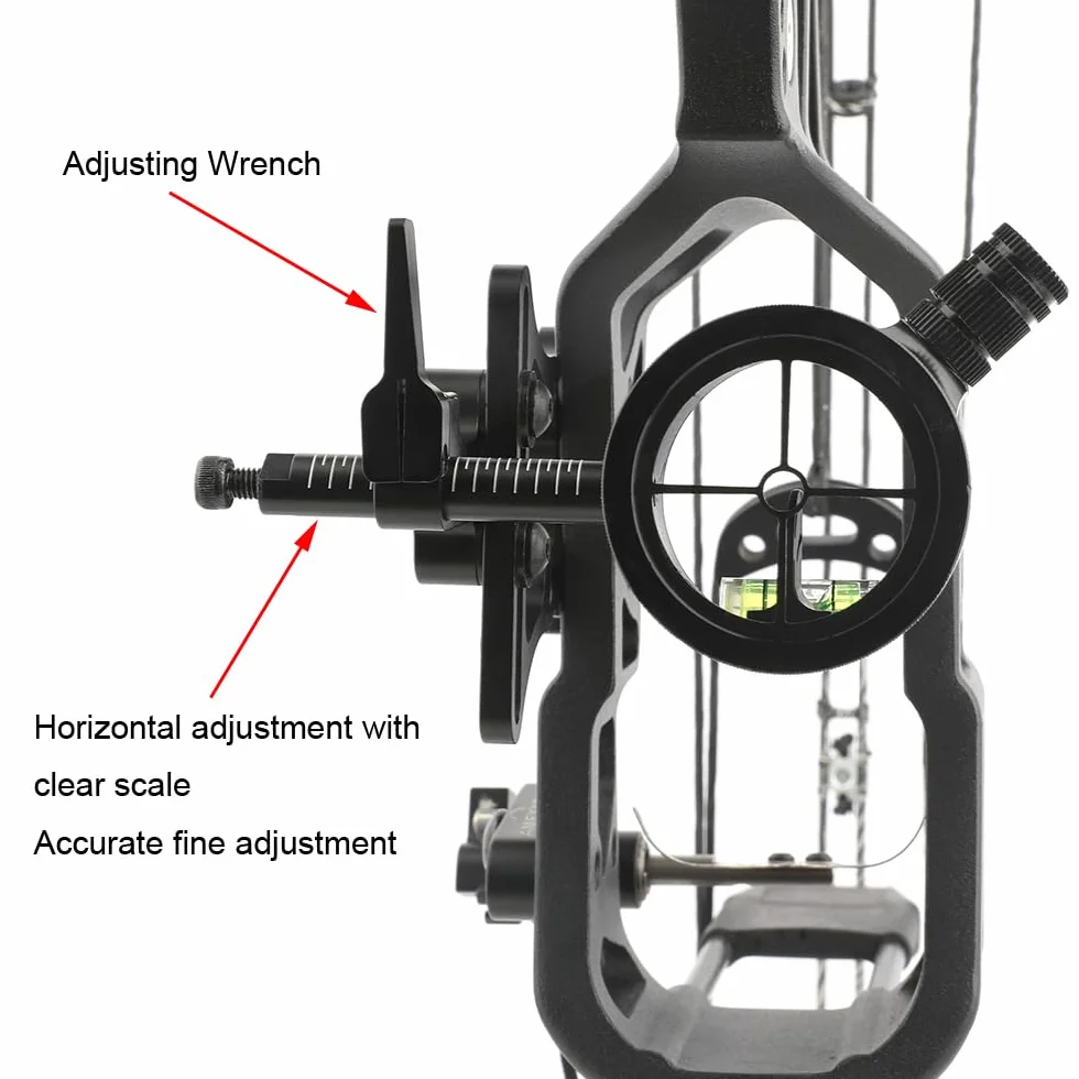 Viseur pour Arc à Poulies SHARROW 1 Broche 0.019" Aluminium Ajustement Rapide