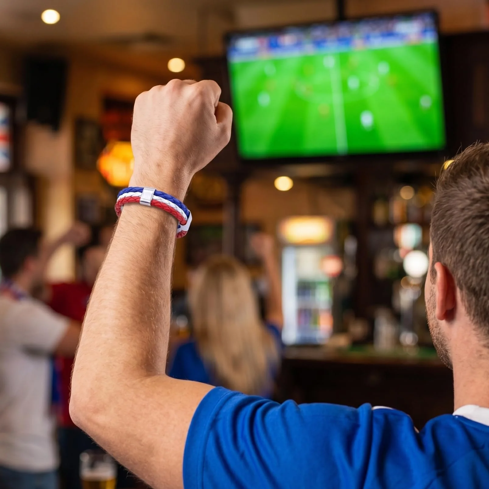 GALPADA Bracelets Pays Drapeau Match de Football Accessoires à Tisser Bijoux