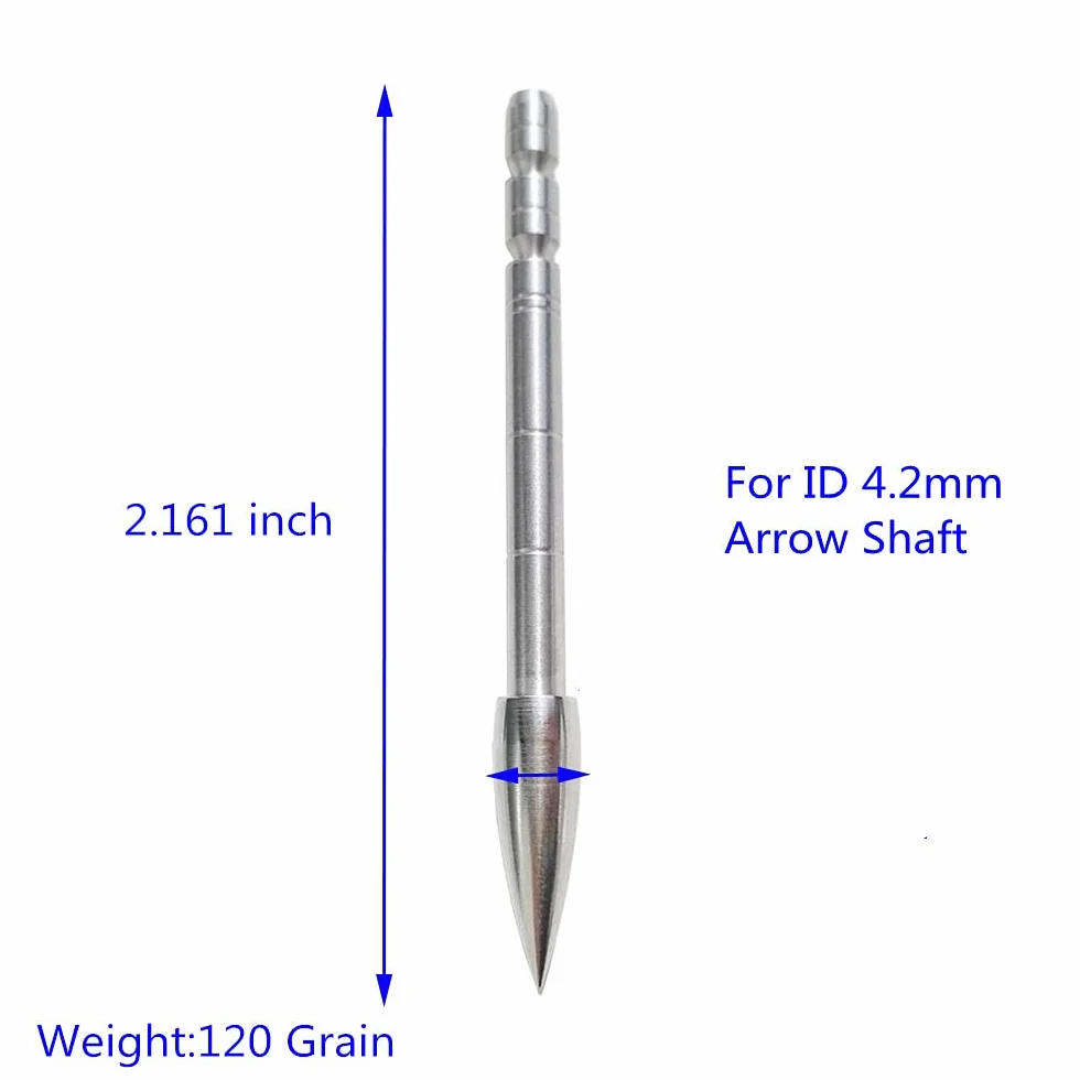 Pointe de flèche Tir à l'arc Broadhead Acier Inoxydable 12pcs ID 4.2mm