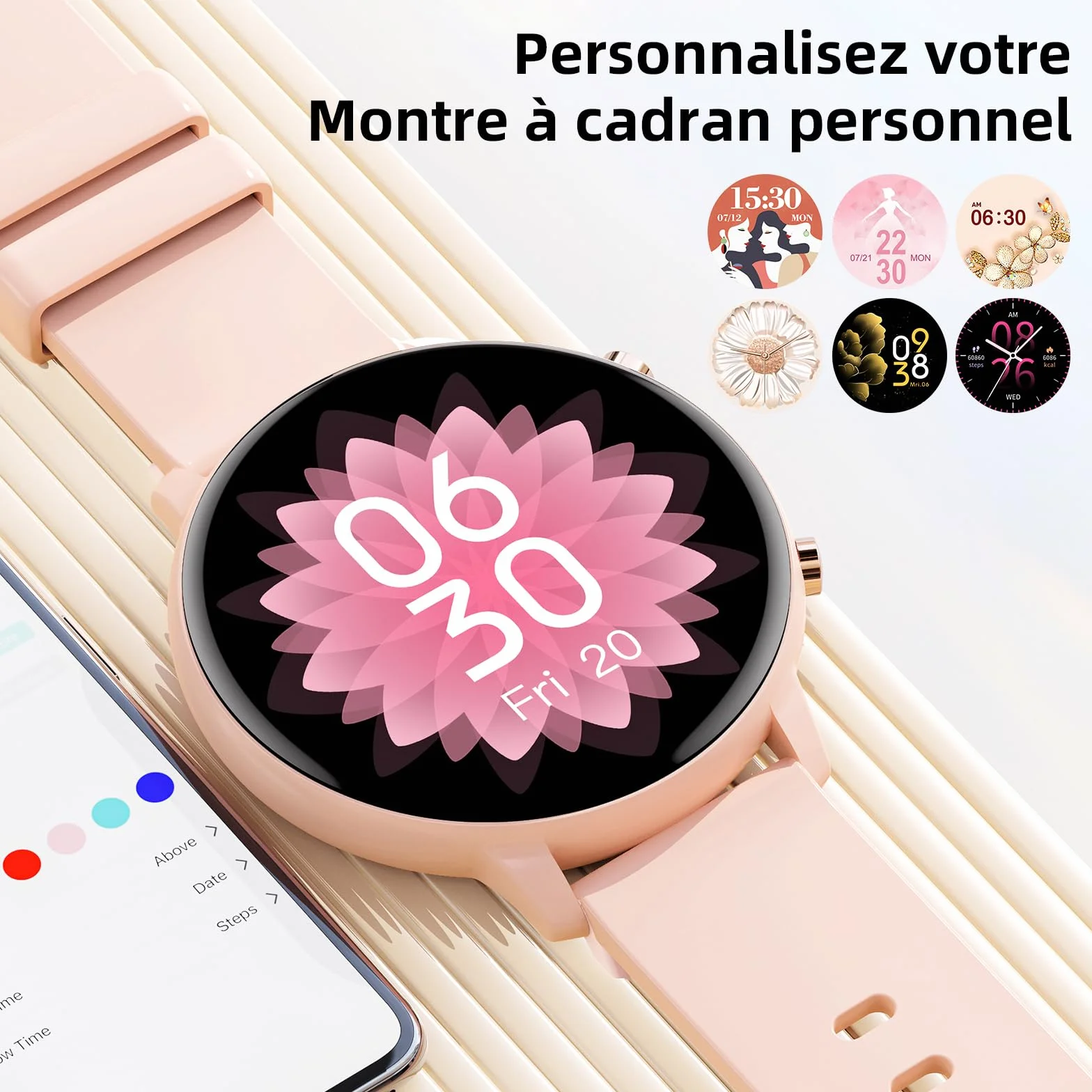 Hwagol Montre Connectée Homme Femme 1.39" Smartwatch avec Podometre, Moniteur Sommeil, avec 140+ Sportifs, Smartwatch Montre Intelligente Bracelet pour Android iOS