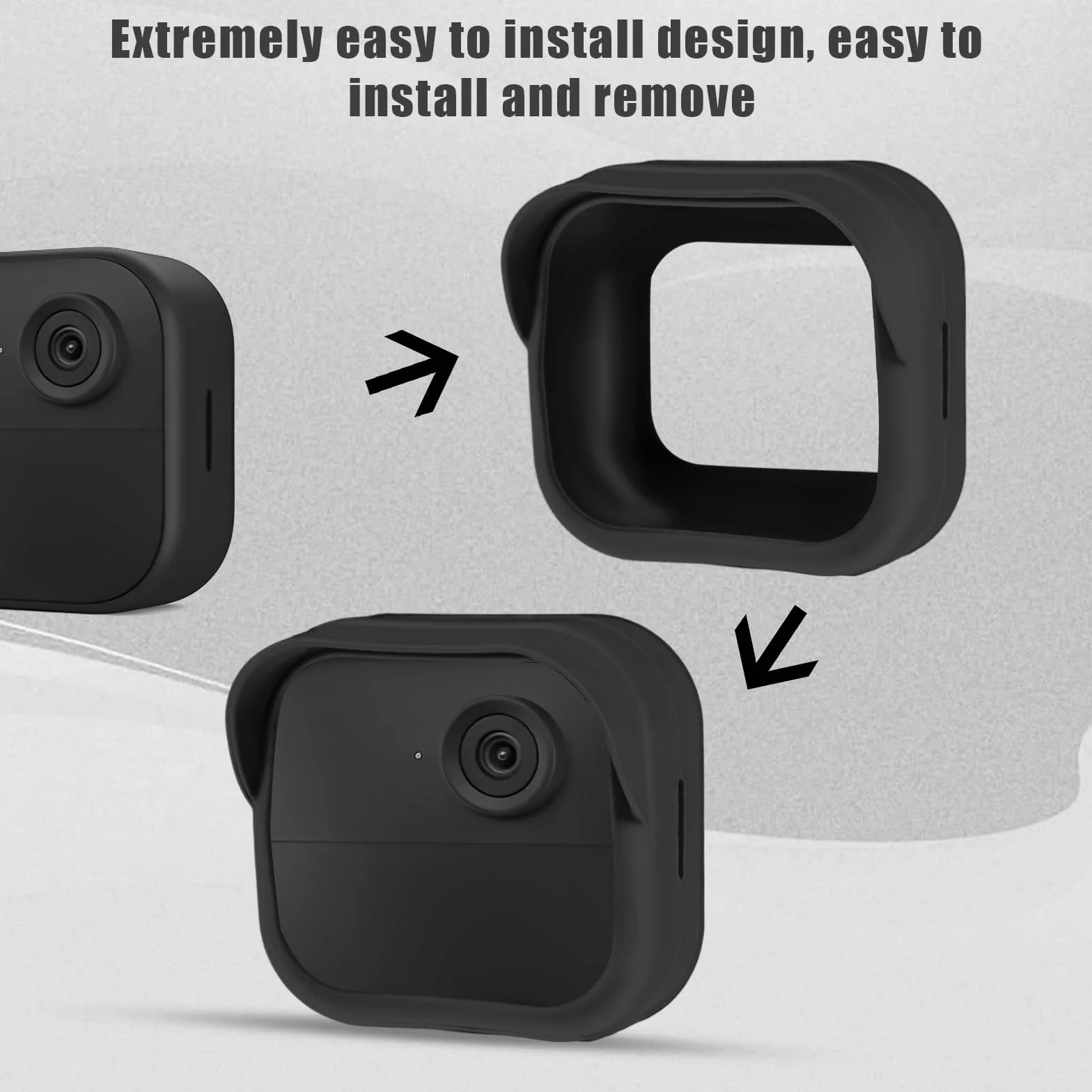 PEUTIER 3pcs Cache Caméra pour Blink Outdoor 4 la Toute Nouveau(4e Génération), Imperméabiliser Caméra de Sécurité Coque en Silicone Blink Camera Cover pour Intelligente (Noir)
