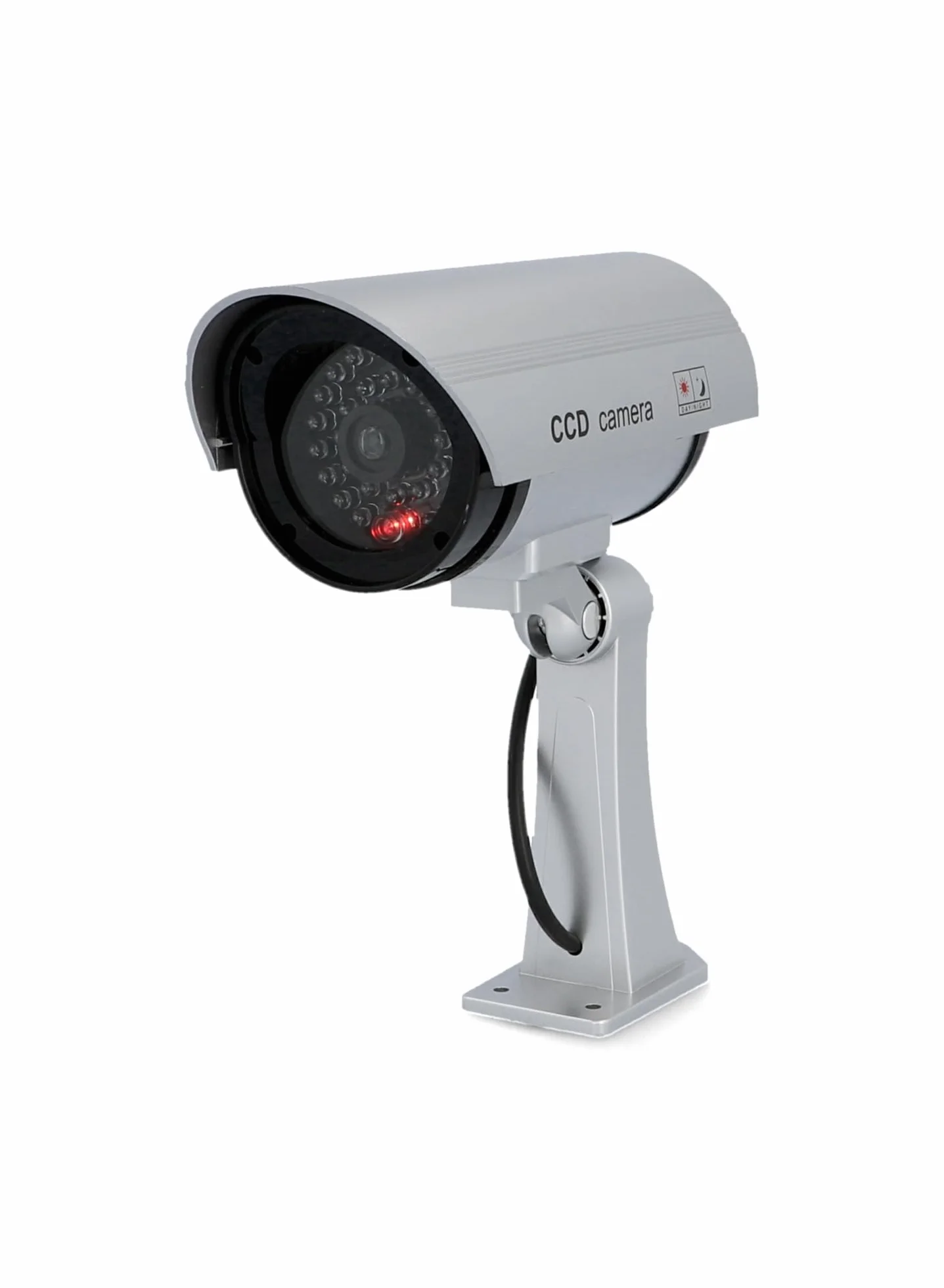 UNITEC Caméra factice Simulation Véritable Caméra de Surveillance avec LED Clignotante Réglable Horizontal et Verticale Schtzart IP 44 Piles Inclus Vis et Chevilles de Montage