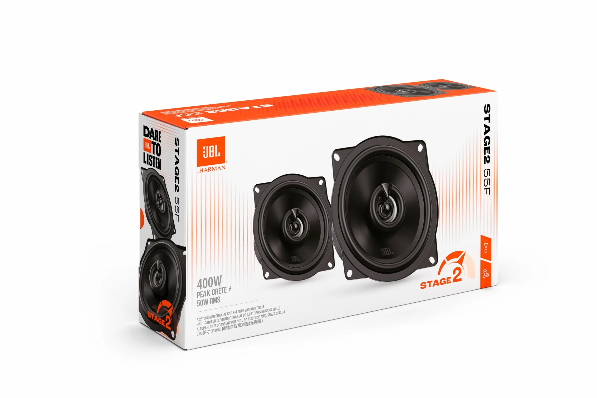 JBL Stage2 Haut Parleur Voiture Coaxiaux 130mm 50W RMS 400W Max Paire